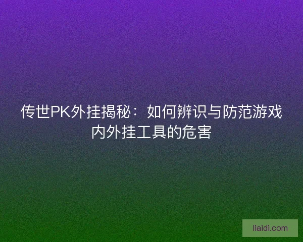 传世PK外挂揭秘：如何辨识与防范游戏内外挂工具的危害